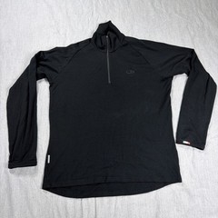 Icebreaker Body Fit 260 Merino Wool 1/4 Zip Pullover Mens Sz XL Slim Fit Black