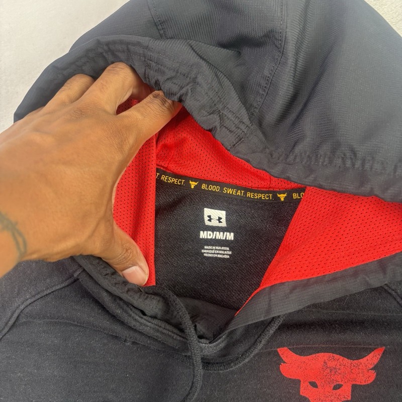 Under Armour Project Rock Same Devils Black Pullover LS Fleece Hoodie Men's MED gallery