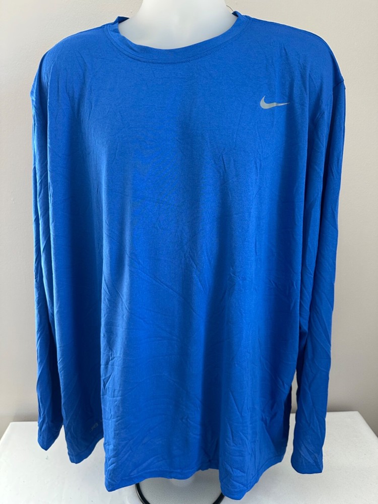 Nike Dri-Fit Legend L/S Performance Tee Royal Blue Size 4XL,XXXXL