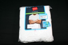 932X03 Hanes 7880W3 Traditional Fit ComfortSoft V Neck Undershirt 3-Pk LG White