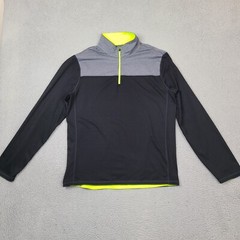 American Eagle Performance Shirt 1/4 Zip Mens Large Black Mock Neck Running