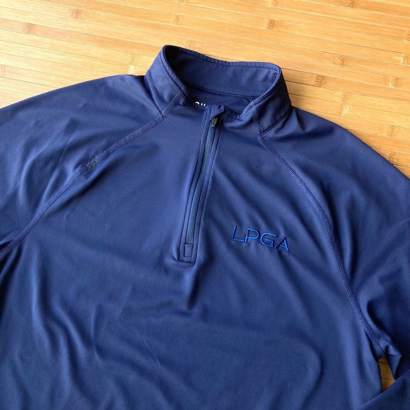 Rhone Session 1/4 Zip Performance Pullover Golf LPGA Logo Mens Medium M Blue gallery