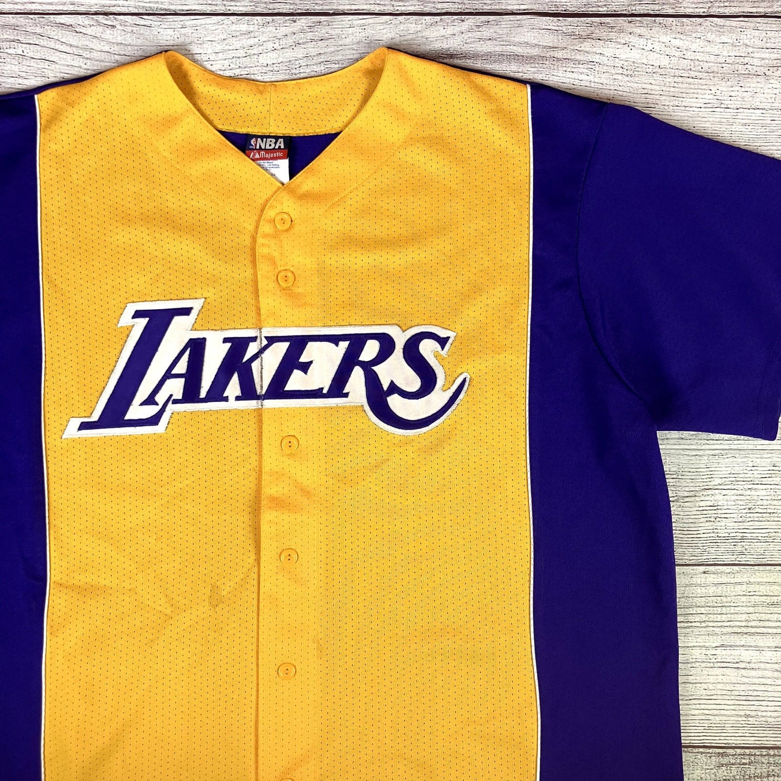 Vintage 1990s Los Angeles Lakers NBA Baseball Jersey size Men's XXL gallery