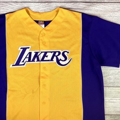 Vintage 1990s Los Angeles Lakers NBA Baseball Jersey size Men’s XXL