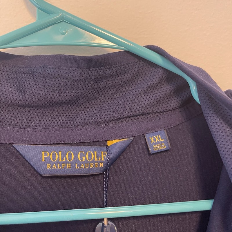 Polo Golf Ralph Lauren Performance Quarter Zip Pullover French Navy Blue NWT gallery