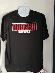 BADGER T-SHIRT GRIT moisture management antimicrobial performance fabric NWT