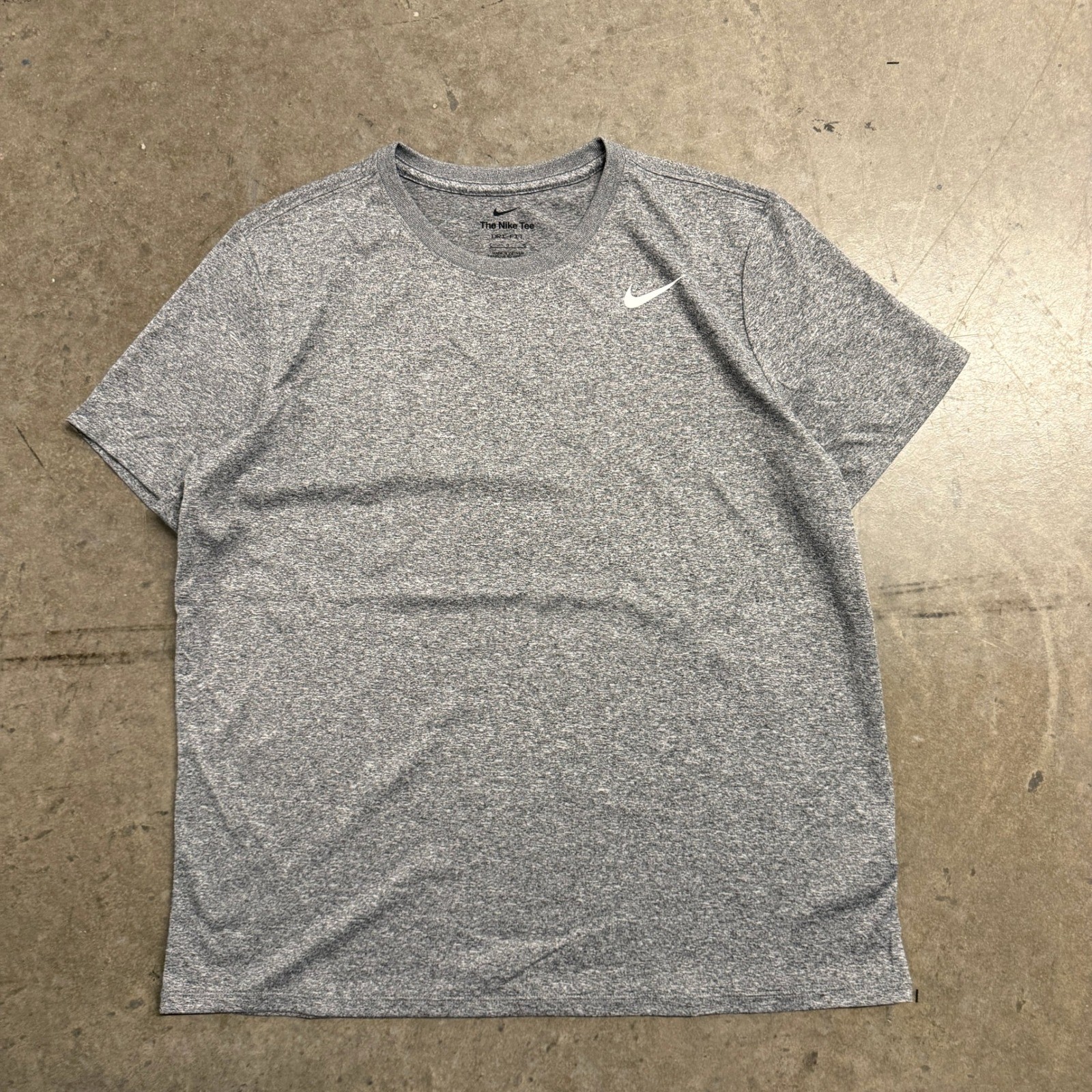 Nike Mens Dri-FIT Heathered Grey Short Sleeve Training T-Shirt Large 2549 gallery