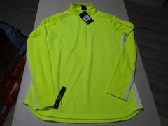 NEW NWT Nike RUNNING 1/2 Zip Top SIZE M – WOMENS DRI FIT AO1470-702 Volt/White