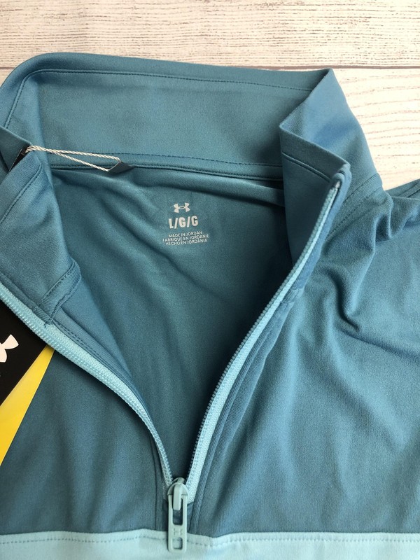 Under Armour Pullover Mens Large Blue Long Sleeve 1/4 Zip Golf UPF 50+ Top gallery