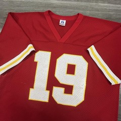 Vintage Logo 7 Football Jersey Mens Large Red Kansas City Chiefs Made USA 90s