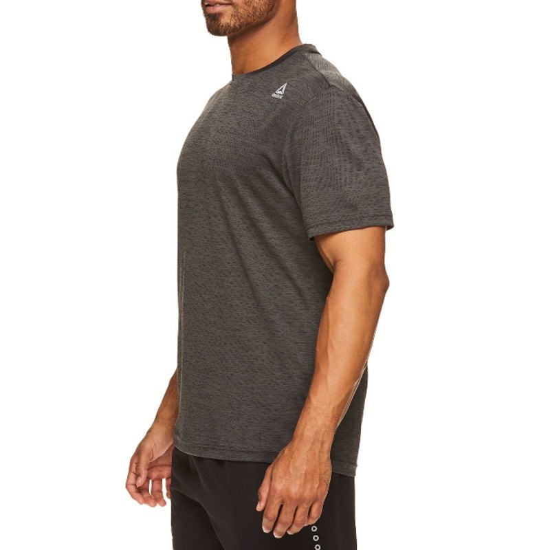 Reebox Men's Heather Gray Dash Short Sleeve Athletic Top | Size Large gallery