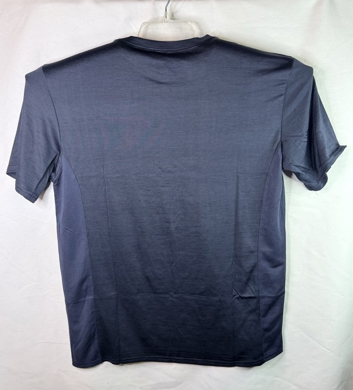 Men's Large blue with Breathable Insert Crew Neck DryFit Gym T-Shirt Brand New gallery