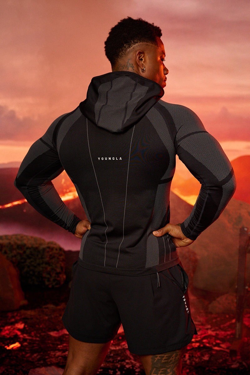 YOUNGLA (SOLD OUT) - 8061 - APEX COMPRESSION ZIP-UPS - BLACK - XXLARGE gallery
