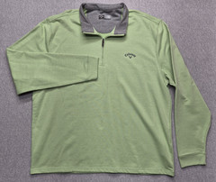 Callaway Opti-Dri 1/4 Zip Green 2XL Golf Lightweight Long Sleeve Pullover Jacket