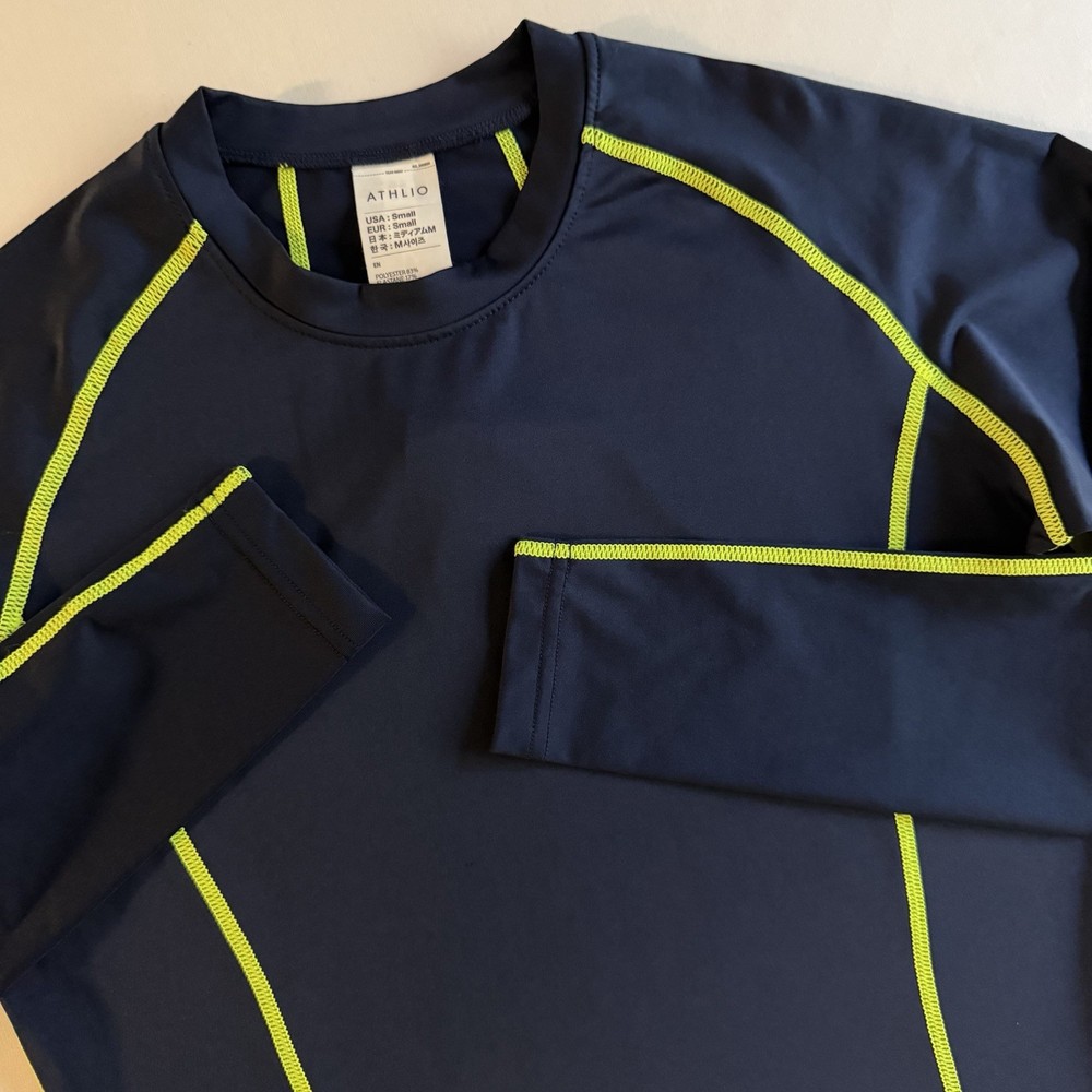 Athlio Compression Shirt Men S SLIM Contrast Stitching Performance Gym Shirt