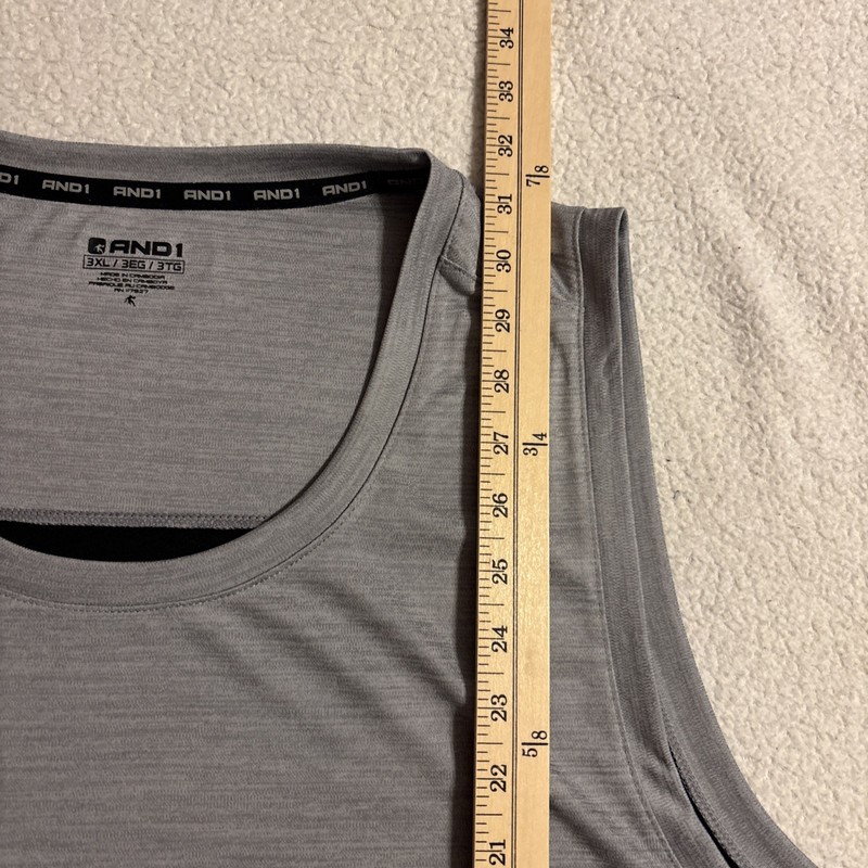 Men’s AND1 Half Court Performance Workout Tank Top Activewear Large Shirt Gray gallery
