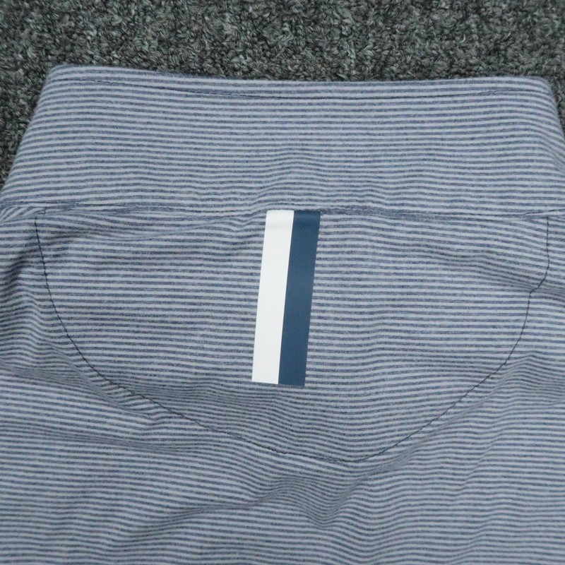 Rhoback Pullover Men Medium Blue White Striped Quarter Zip Athletic Stretch Golf gallery