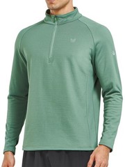 ** NEW Men’s Quarter Zip Pullover | Fleece Lined | Waffle Knit | Green | XXL