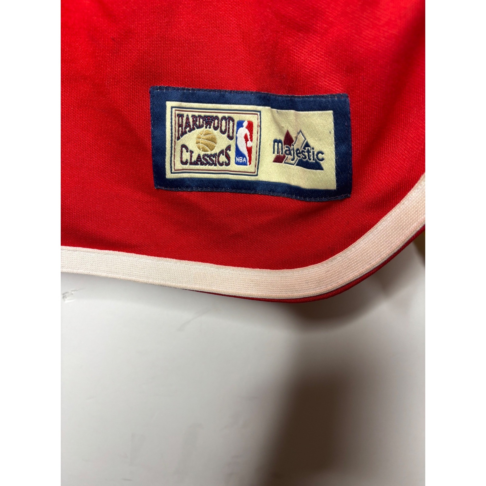 Majestic Atlanta Hawks Hardwood Classics Jersey Mens 4XL Red Yellow Basketball gallery