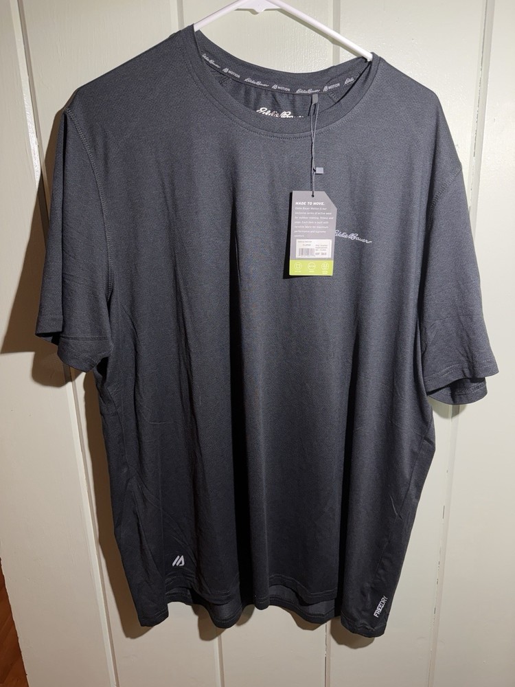 Eddie Bauer EB Motion Men's XL Gray Breathable Polyester Crew Tee Shirt