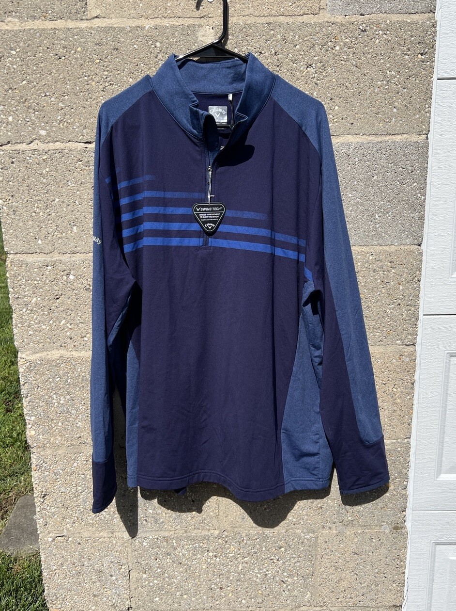 NWT Callaway Weather Series Thermal Swing Tech 1/4 Zip Pullover Men's 2XL Blue gallery