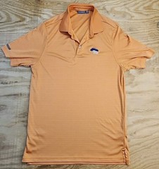 Torrey Pines Logo Orange Ashworth Golf Polo Shirt Mens Large Lightweight Poly
