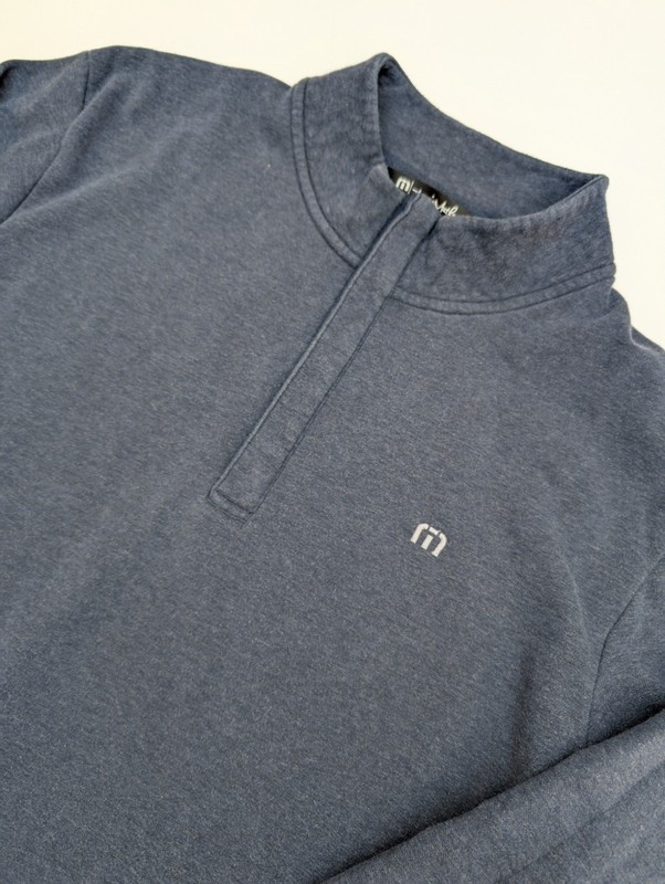 Travis Mathew Golf Cloud 2.0 1/4 Zip Jumper - Heather Blue - Size XL - RRP £109 gallery