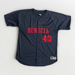 Vintage XL Eastbay Athletic Sport Baseball Jersey Benicia 40 Mesh Black And Red