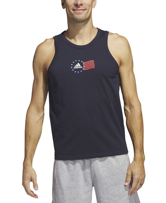 adidas Men's American Flag Tank Legend Ink-Large