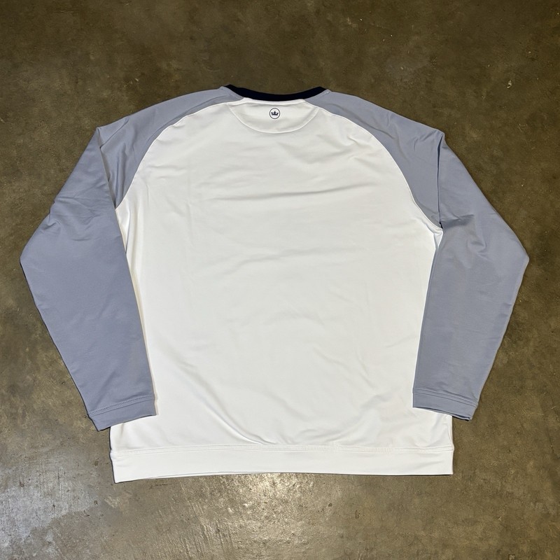 Peter Millar Mens XL Crown Sport Cradle Performance Long Sleeve Crew Neck White gallery