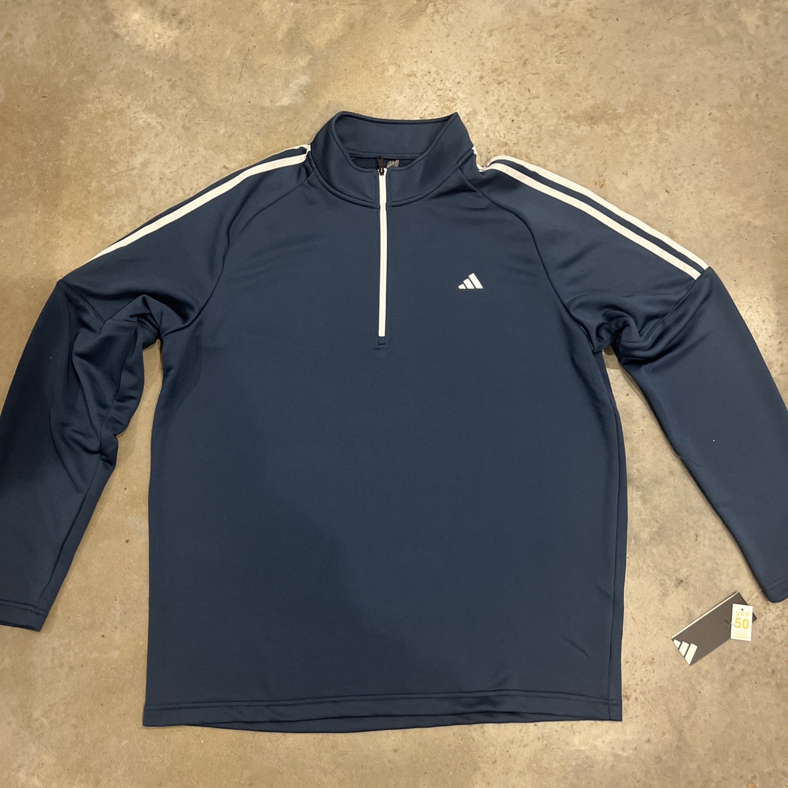 Adidas Golf French Terry 1/4 Zip Pullover Sweatshirt Mens XL Navy ADVS20R736 gallery