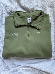 Nike Kiwi Green Quarter Zip Pullover With Fitted Bottom And Sleeve Detail