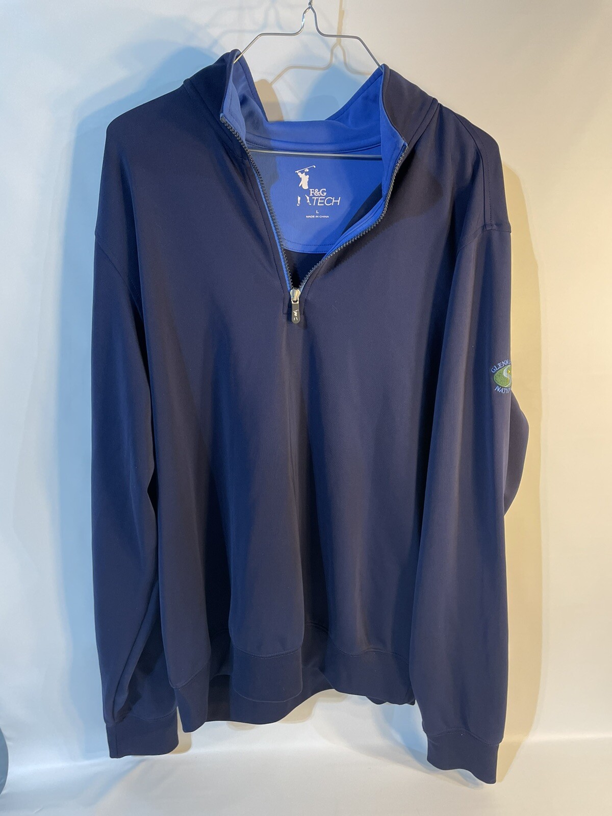 F&G Tech Pullover 1/4 Zip Long Sleeve Mens Large L Blue Golf Glenmaura National gallery