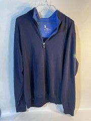 F&G Tech Pullover 1/4 Zip Long Sleeve Mens Large L Blue Golf Glenmaura National