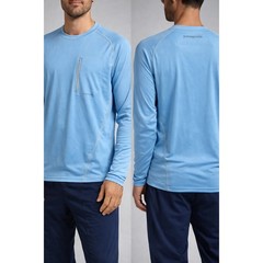 Patagonia Mens Capilene Thermal Weight Long Sleeve Shirt Blue S STY52647SP16