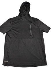 Russell Shirt Mens Large Black Training Fit Dri-Power 360 Hooded Athletic Tee