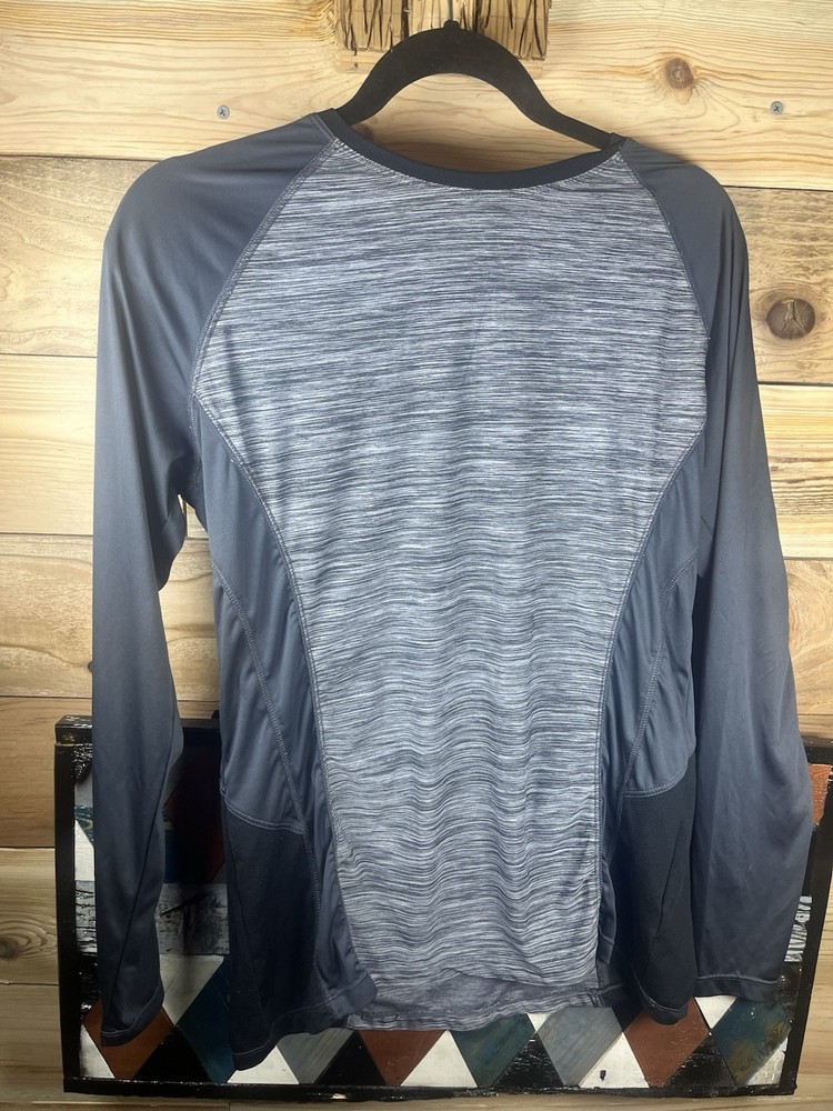 Impact Men's Gray Heathered Polyester Stretch Athletic Crew Neck Tee L
