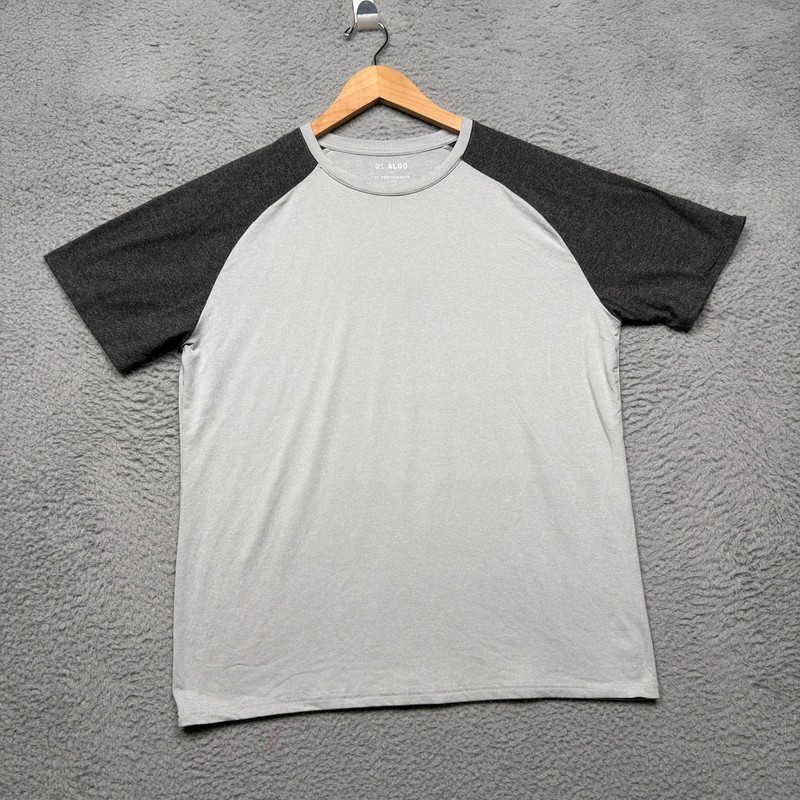 01. ALGO Performance Shirt Mens Medium Gray Training Athletic Raglan Sleeve gallery