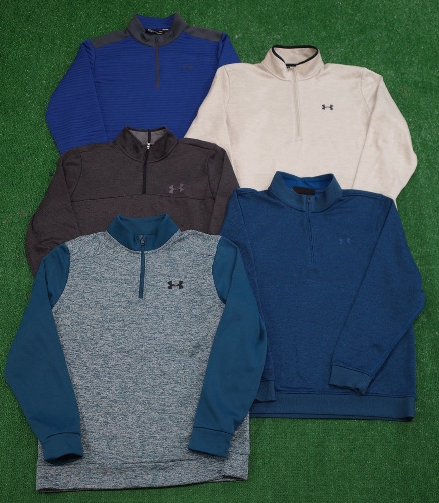 Lot Of 5 Under Armour 1/4 Zip ColdGear Pullover Long Sleeve Men's Large Golf