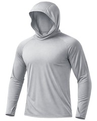 Sun Hoodie Mens Running Shirts UPF 50+ Long Sleeve UV Protection Shirt with H…