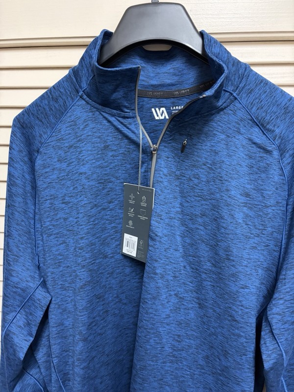 VRST Accelerate Warm 1/2 Zip Pullover Mens Large NWT Blue Performance Activewear gallery