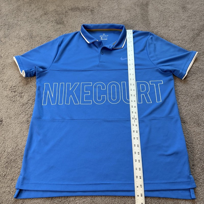 Nike Dri Fit Court Dry Graphics Tennis Polo Blue Men’s Large 939162 gallery