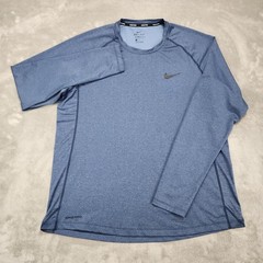 Nike Pro Shirt Mens XL Blue Dri-FIT Slim Fit Crew Neck Long Sleeve BV5594-451