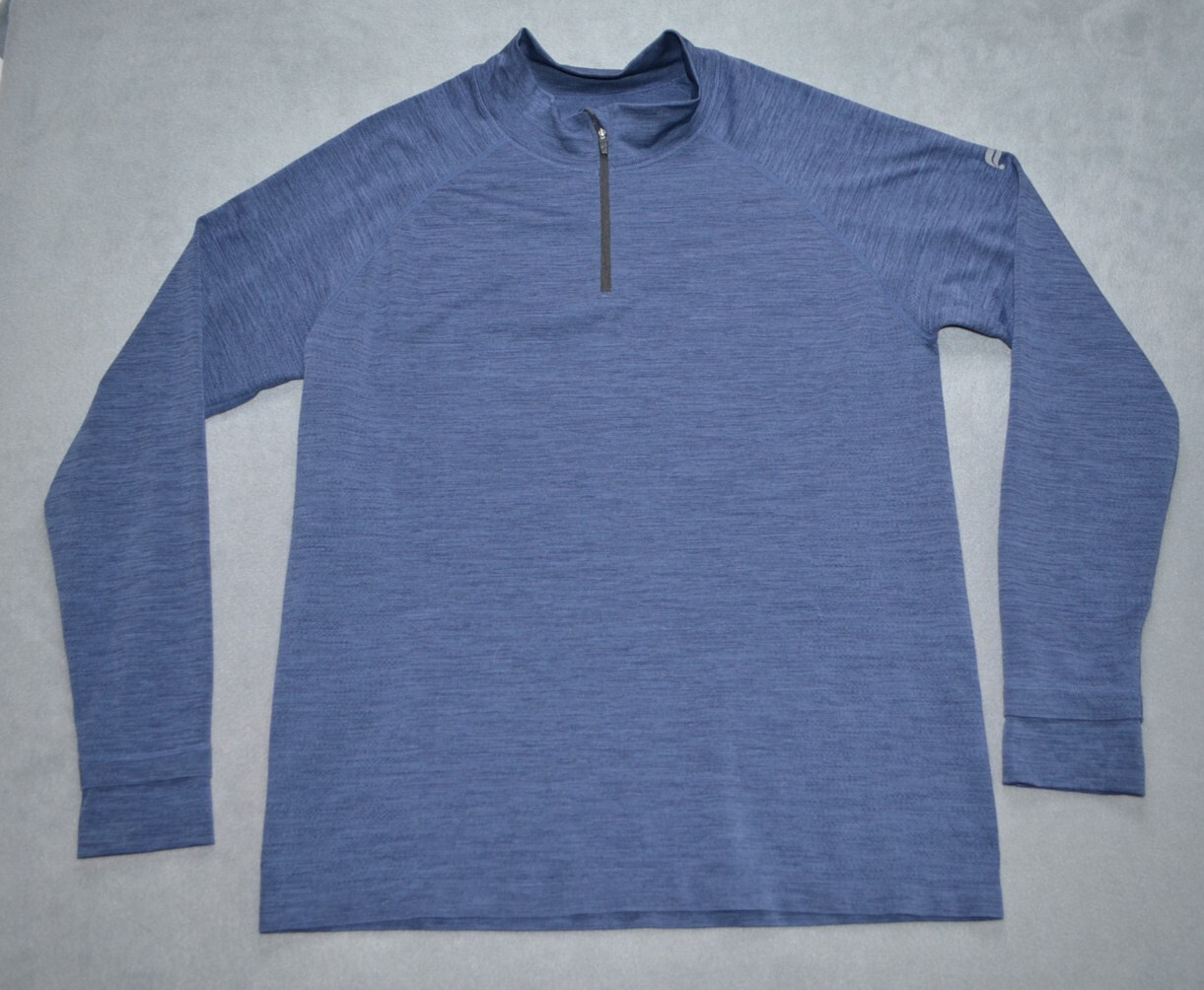 Fabletics Long Sleeve 1/4 Zip Running Shirt Workout Active Mens 2XL Thumbholes gallery