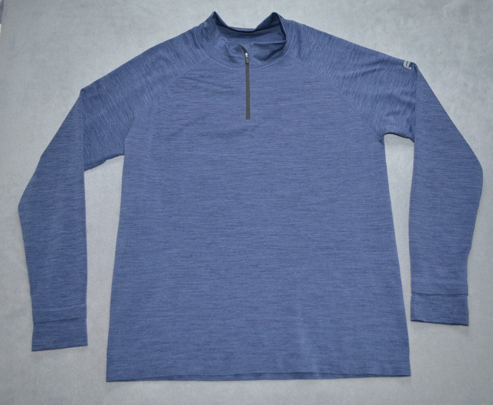 Fabletics Long Sleeve 1/4 Zip Running Shirt Workout Active Mens 2XL Thumbholes
