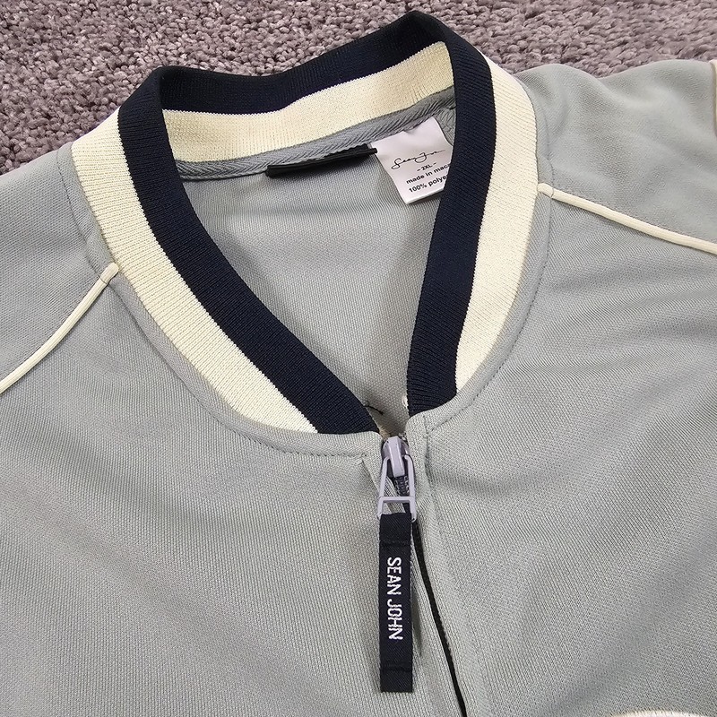 VINTAGE Sean John Jacket Men 2XL XXL Gray Track Full Zip 69 Ski Team Y2K Hip Hop gallery