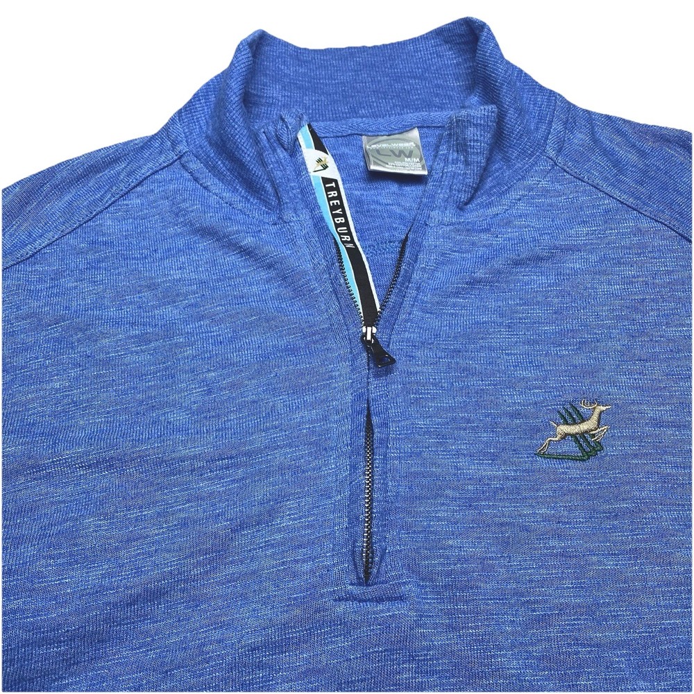 Treyburn Country Club Levelwear 1/4 Zip Sweater M Mens Blue Heathered