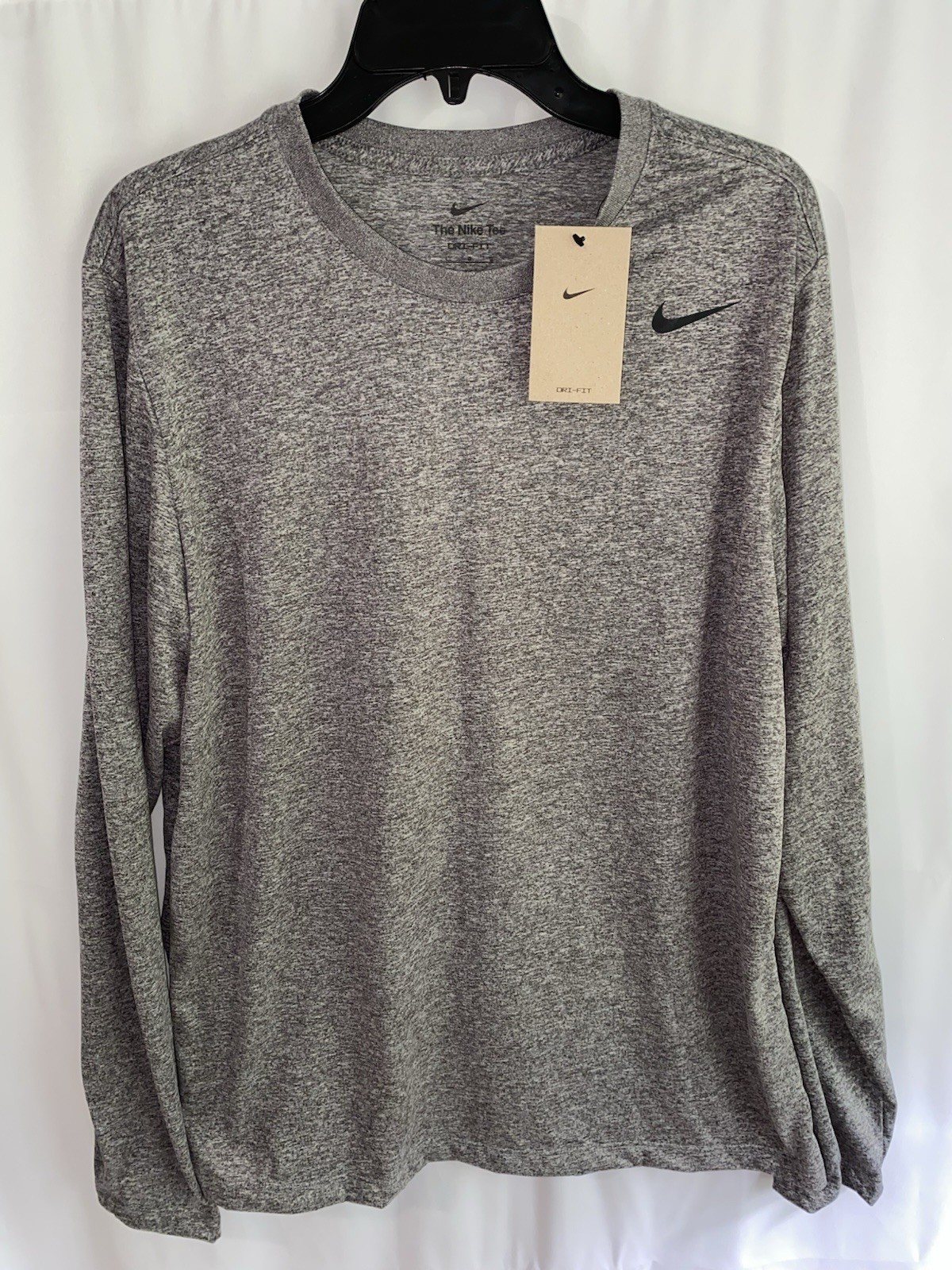 NWT Nike Team Legend Shirt Men's Large Gray Long Sleeve Dri Fit Training DV7298 gallery