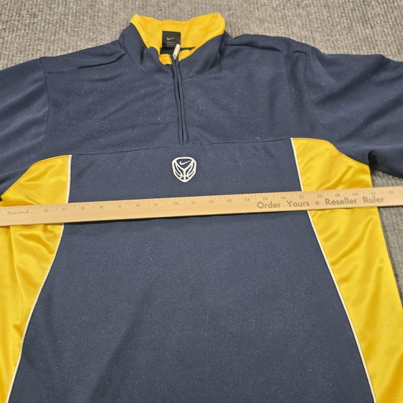 Nike Dri-FIT Pullover Shirt Mens Medium Blue Yellow Quarter Zip Basketball Y2K gallery