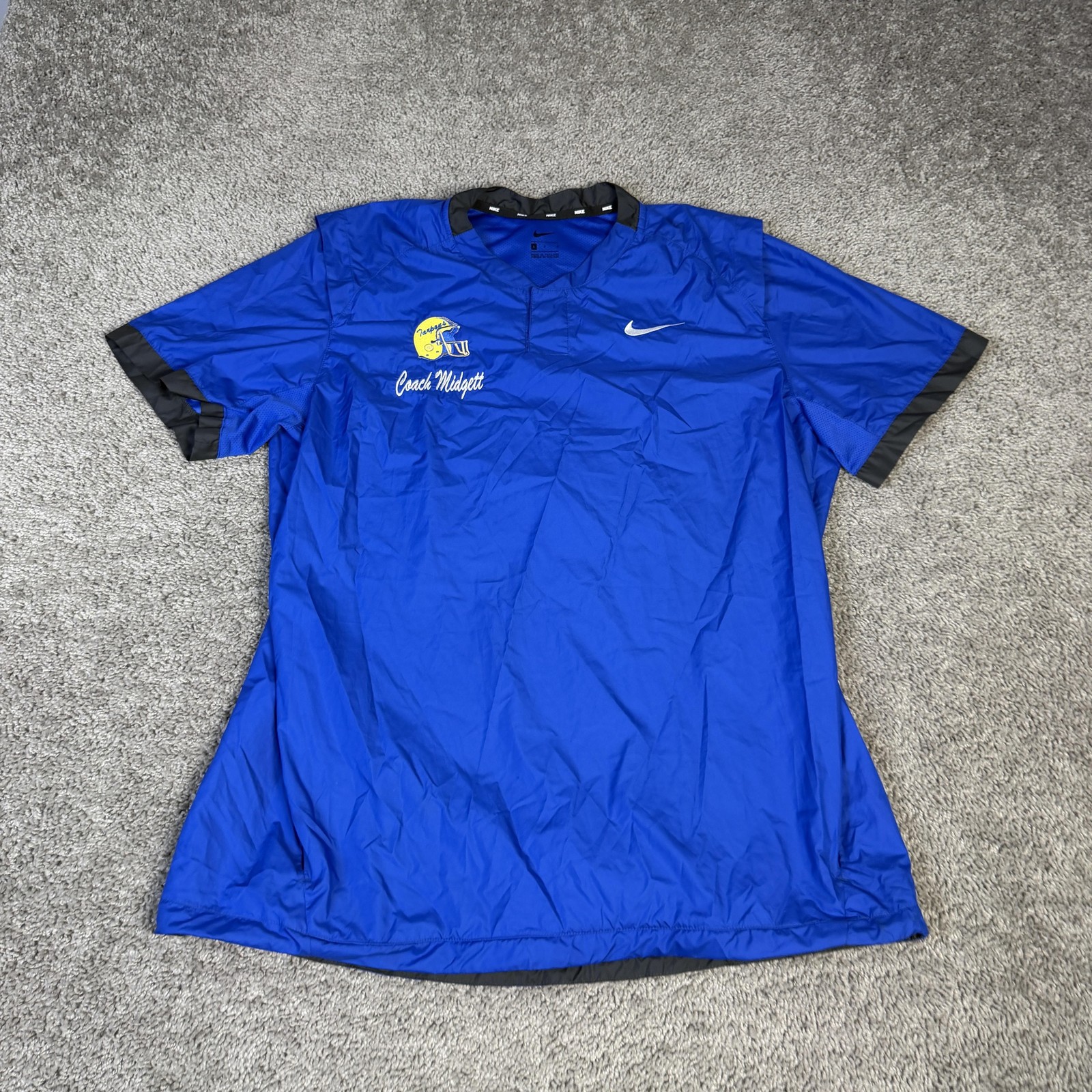 Nike Wind Shirt Mens Large Blue Short Sleeve Batting Practice Cage Pullover gallery